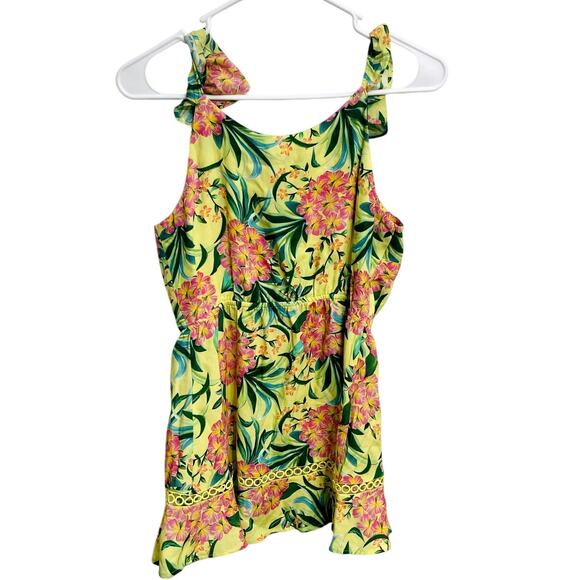 NWT Anthropologie Farm Rio Ruffled Floral Tank Size XS Tropical Resort Wear - Picture 2 of 3